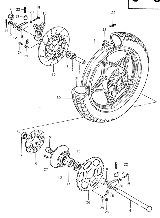 Rear wheel complete assy
