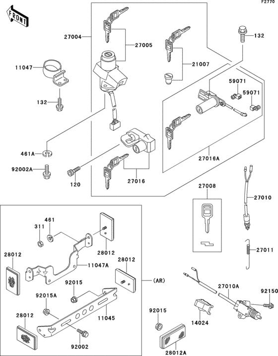 ZR750 Замок зажигания