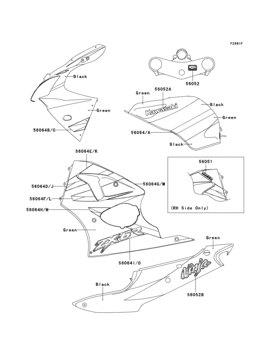 ZX600 Decals(green / black)(zx600-j2)