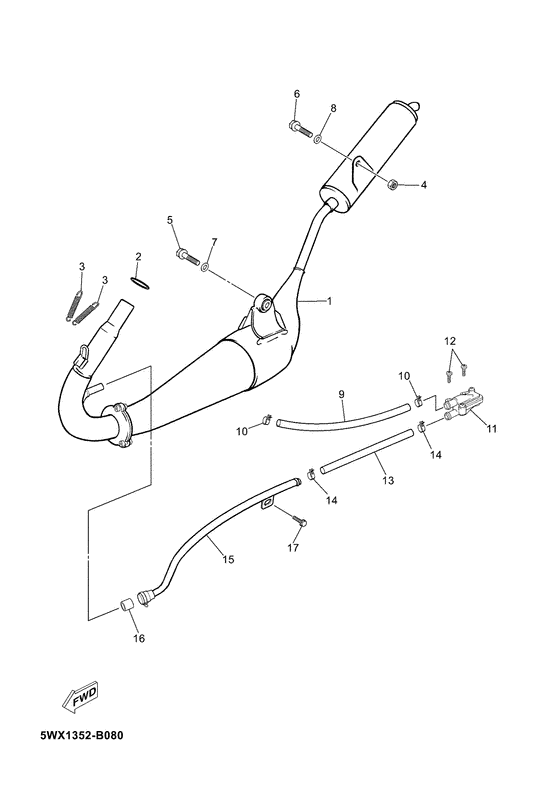 TZR50 Выхлопная система