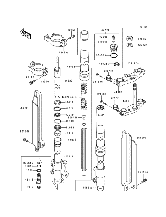 Front fork(1/2)(kdx200-e5/e6)