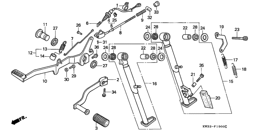 Brake pedal/change pedal