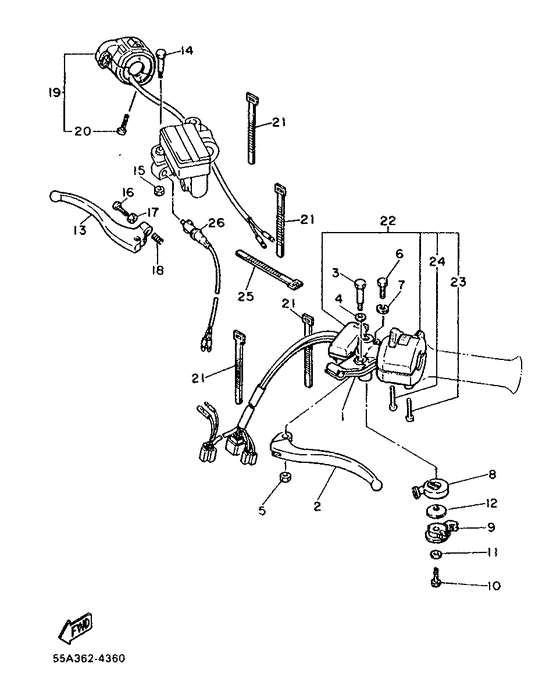 Handle switch. lever