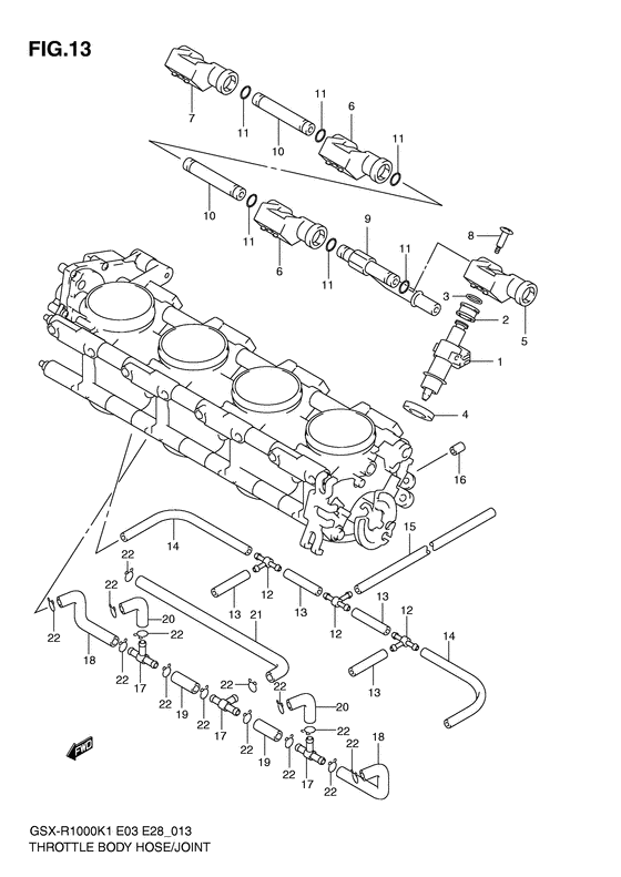 Throttle body hose/joint