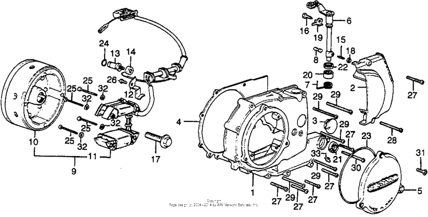 Left crankcase cover + alternator