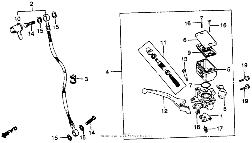 Front brake master cyl.