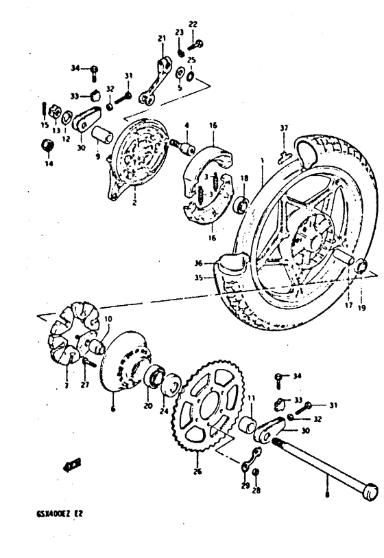 Rear wheel complete assy