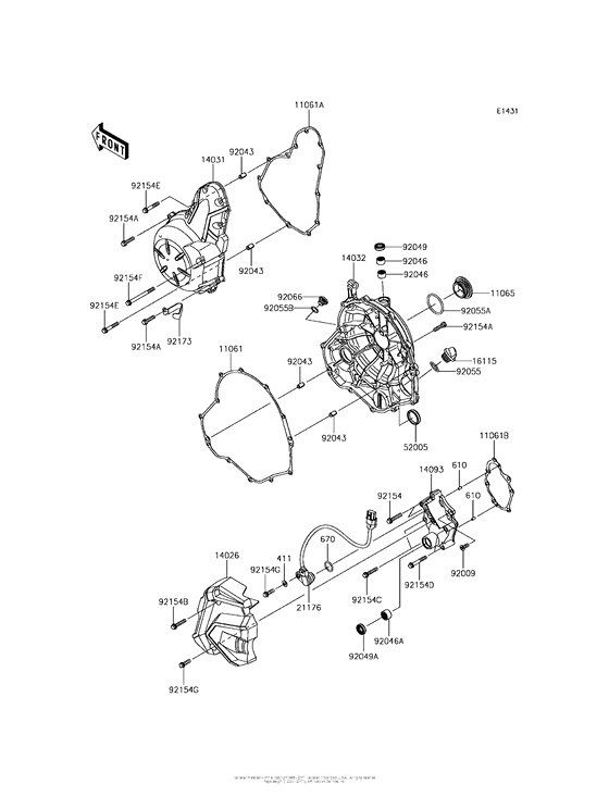 ER650 Крышки двигателя