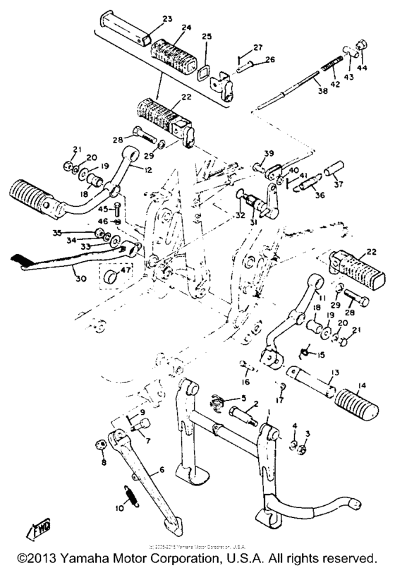 Stand - foot rest - brake pedal