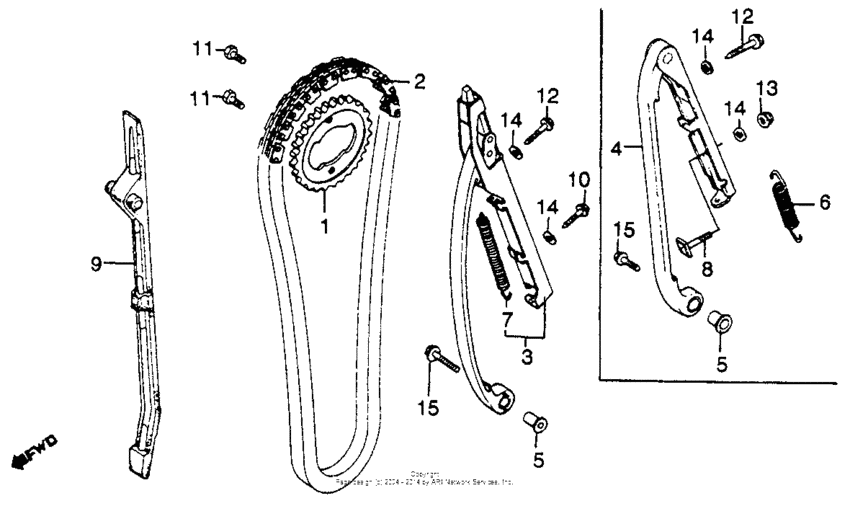 Cam chain + tensioner