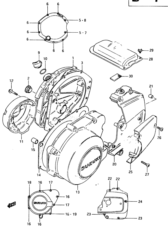 Crankcase cover ass`y  (v