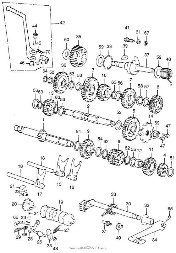 Transmission + kick spindle