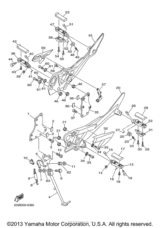 FZ6RDCW Подножки
