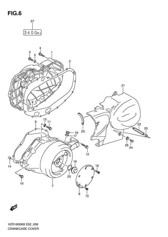 Crankcase cover ass`y  (v