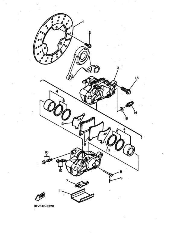 FZR750R FZR750RA Задний суппорт