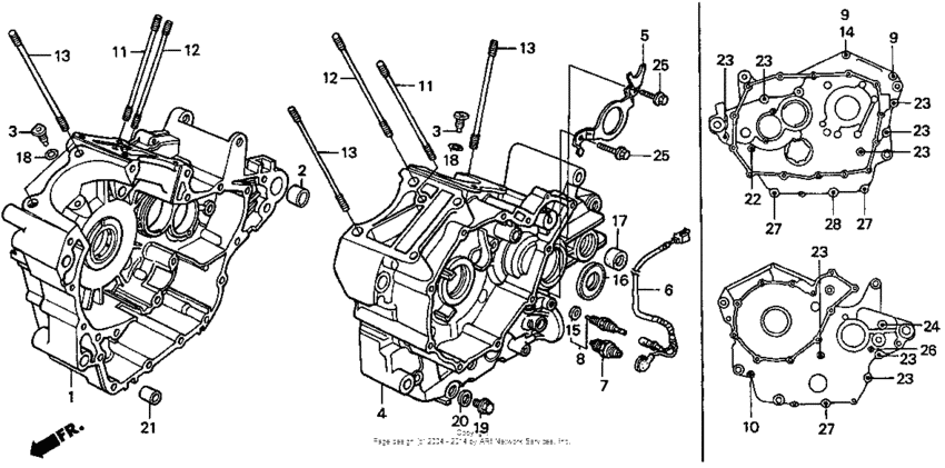 VT750C Картер двигателя