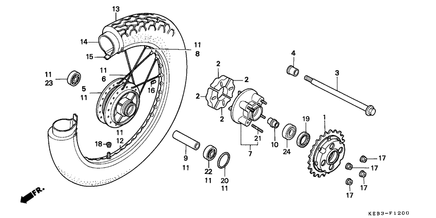 Rear wheel complete assy