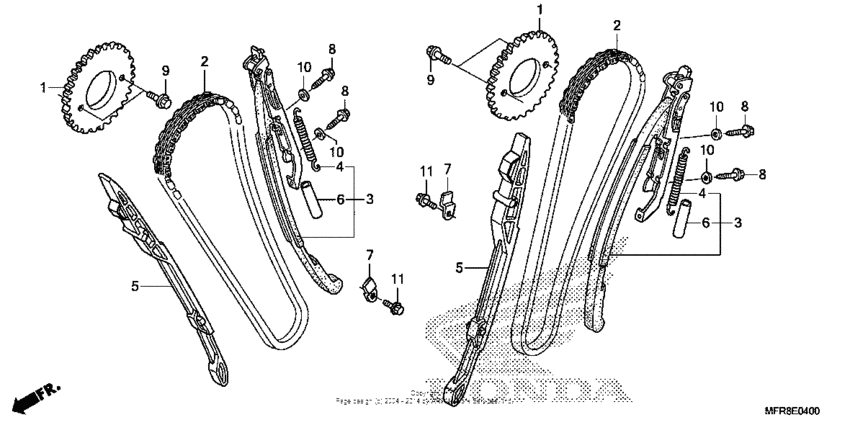 VT1300CS Cam chain + tensioner