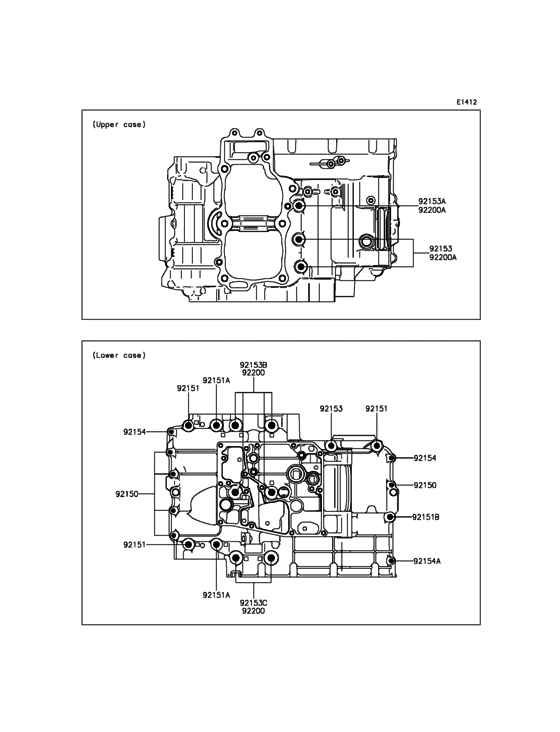 EX650 Болты крепления картера