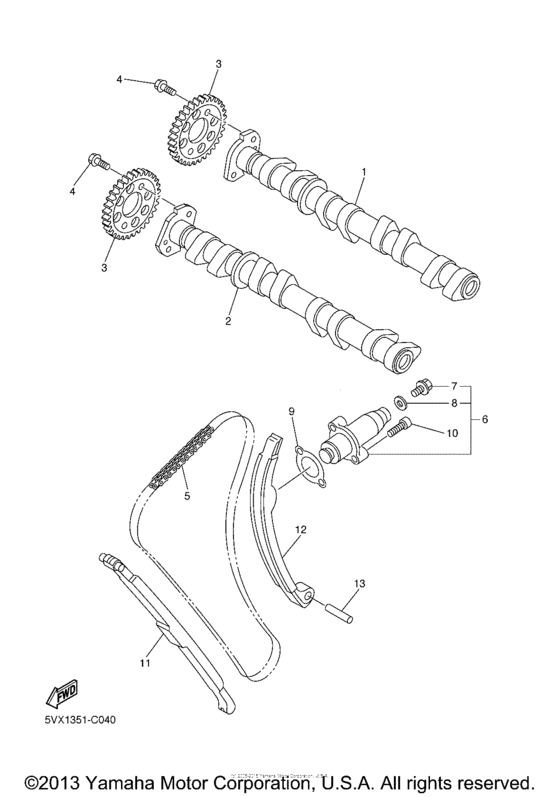 FZ6STC Цепь механизма газораспределения