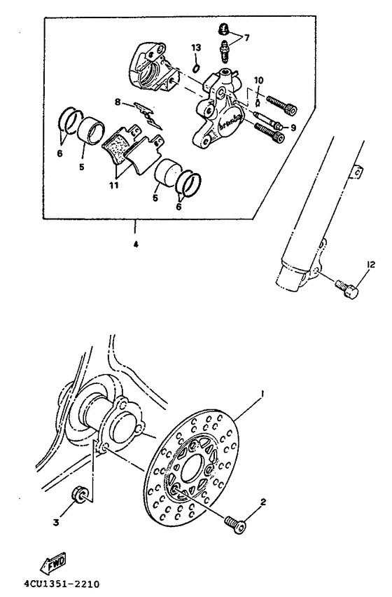 YE50 Front brake. caliper