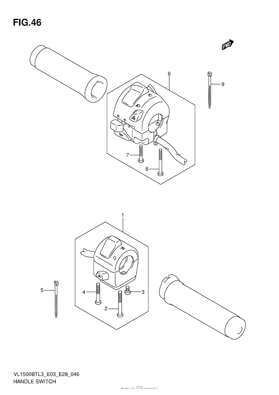 VL1500BT Рулевые переключатели