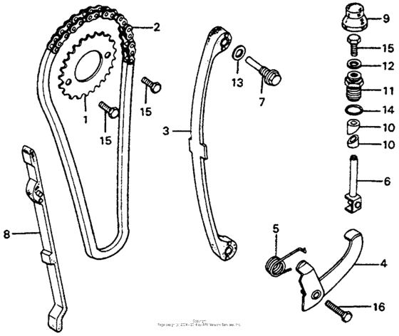 Cam chain + tensioner