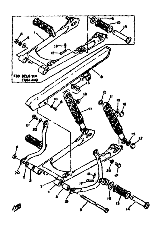 Rear arm/cushion chain case