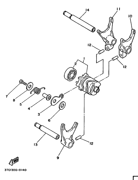 Shift cam. fork