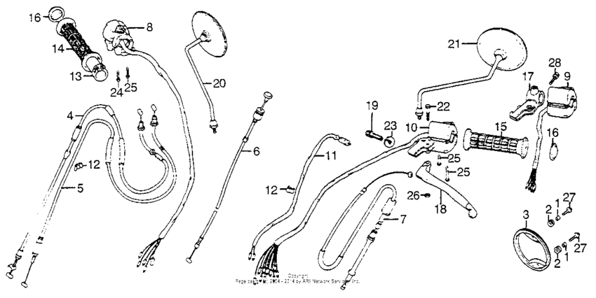 Handle lever + cable + switch
