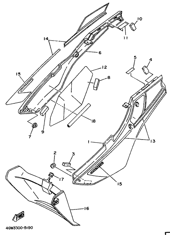 TDR125 Боковые обтекатели