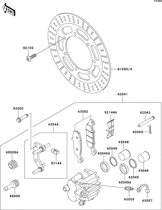 VN800 Передний тормоз