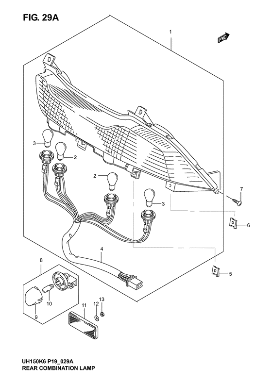 Rear comb lamp