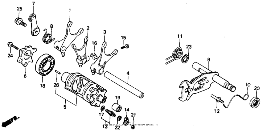 GB500 Вилки и валы выбора передач