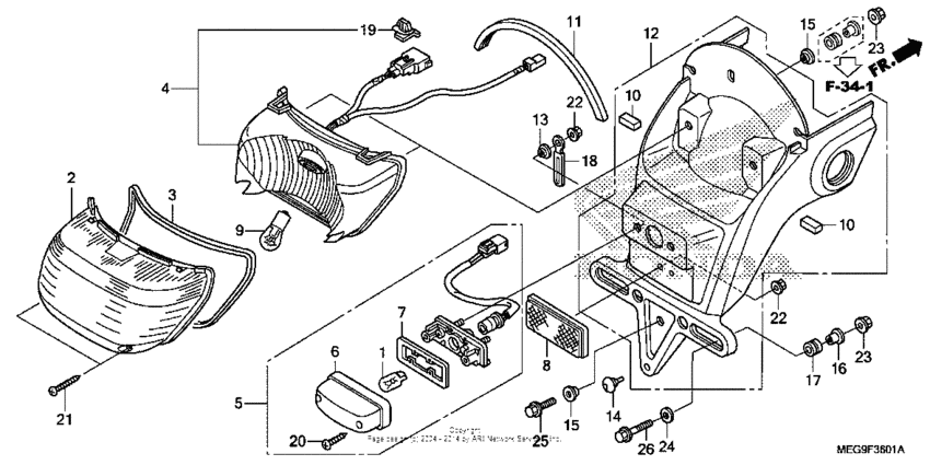 VT750C2B Задний фонарь