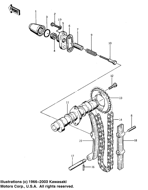 Camshaft/chain/tensioner