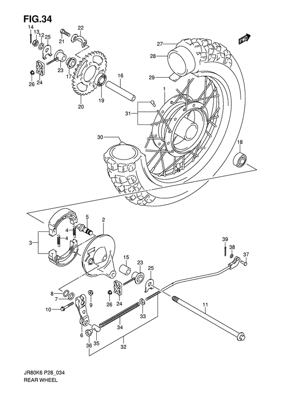 Rear wheel complete assy