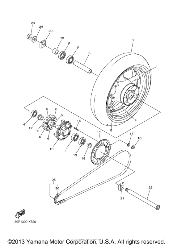 FZ8NACB Переднее колесо