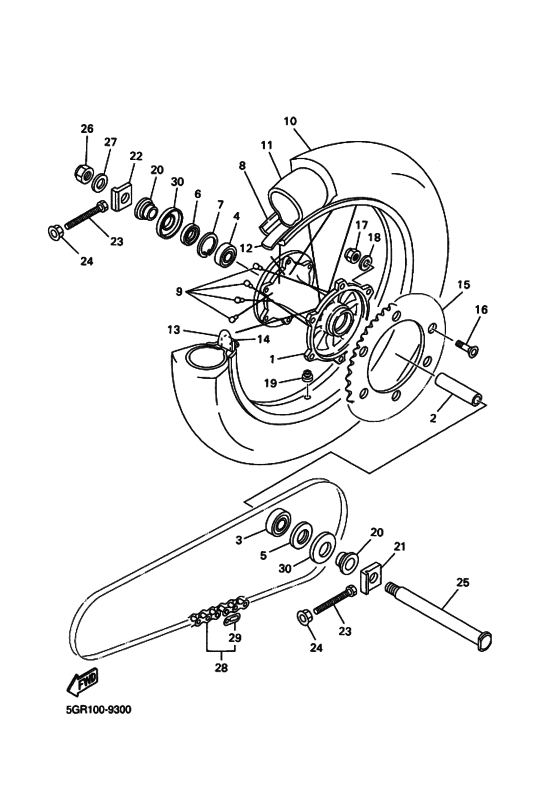 Rear wheel complete assy