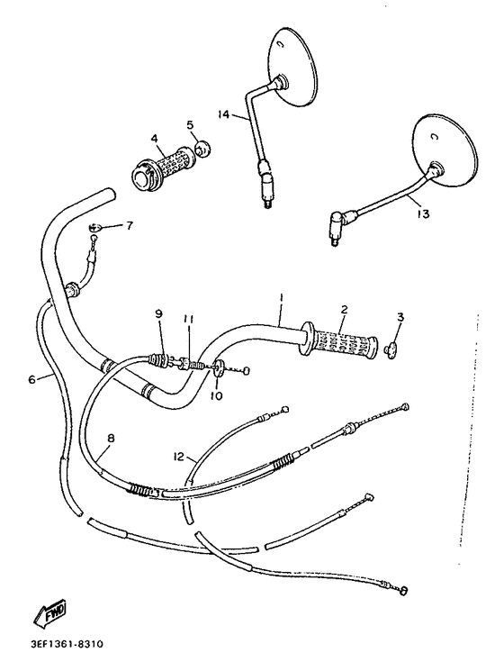 Steering handle. cable