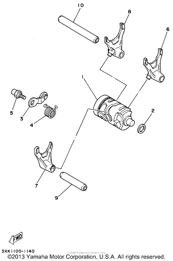 Shift cam - shift fork