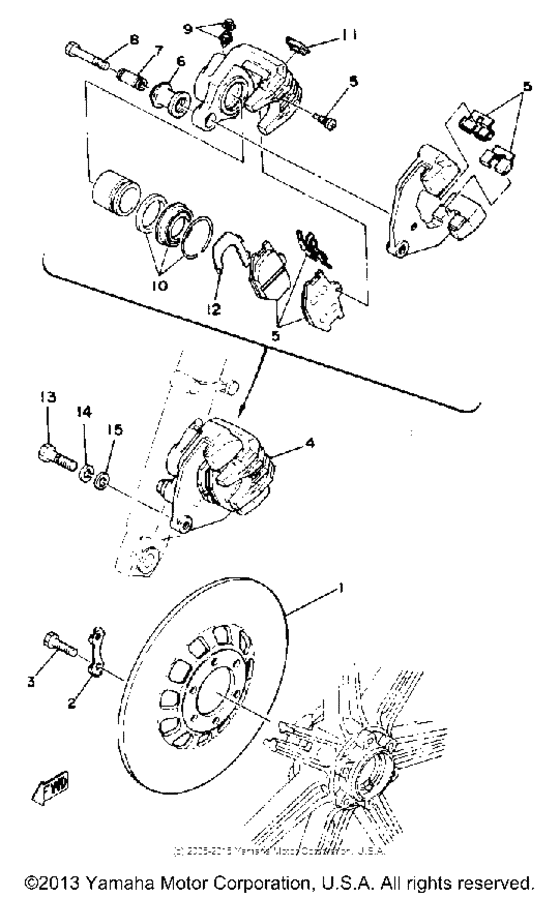 XS400E Front disc brake - caliper