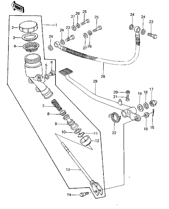 Rear master cylinder/brake pedal