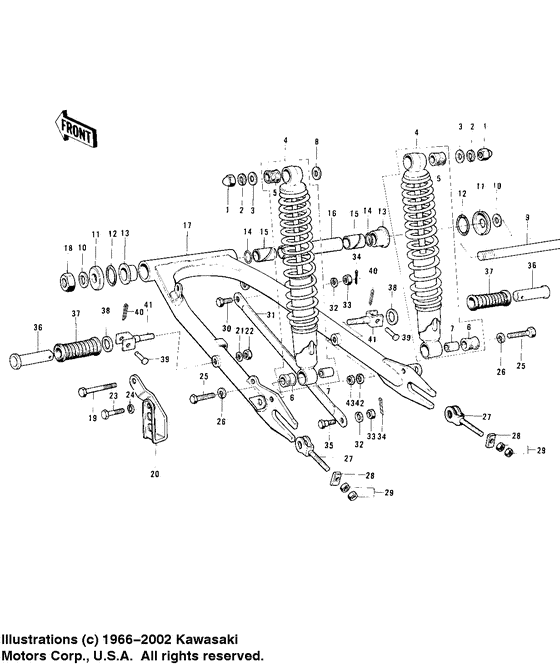 Swing arm/shock absorbers