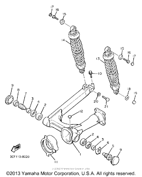 XV1100U Подвеска задние амортизаторы