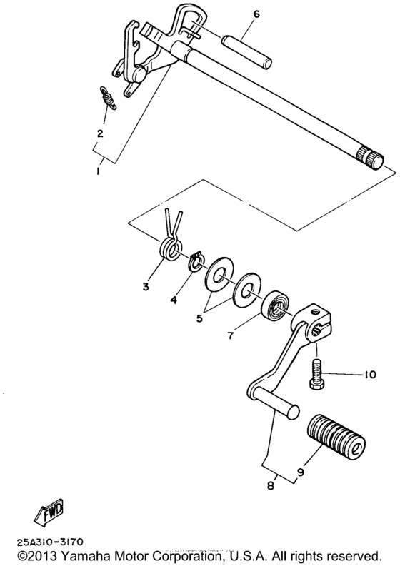 TW200N Вал переключения