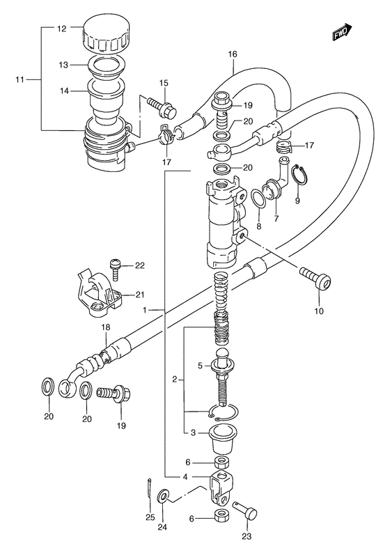 TS125 Задний тормозной цилиндр