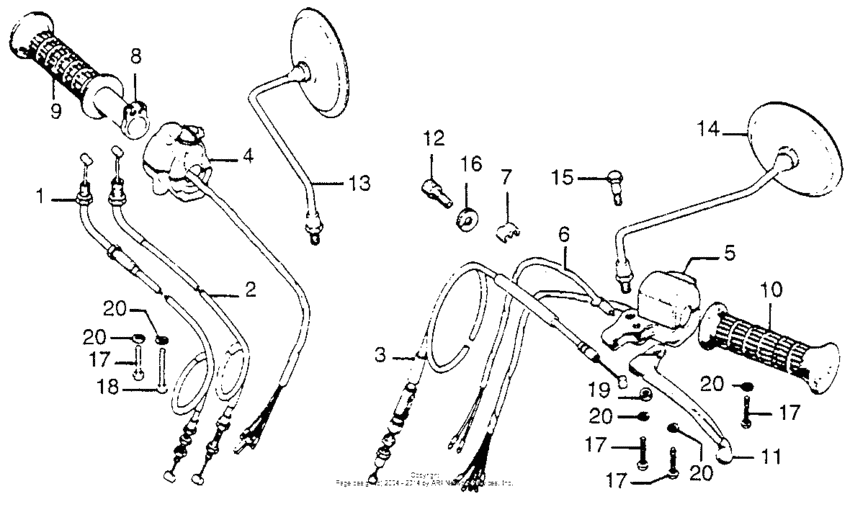 Handle lever + switch + cable