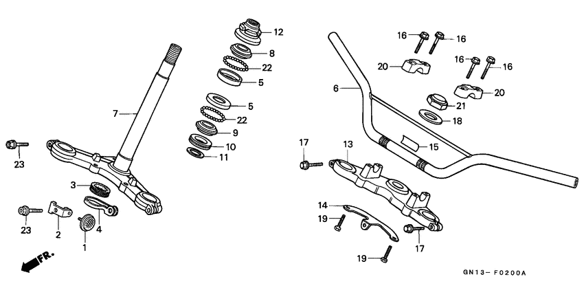 Handle pipe/top bridge/ steering stem
