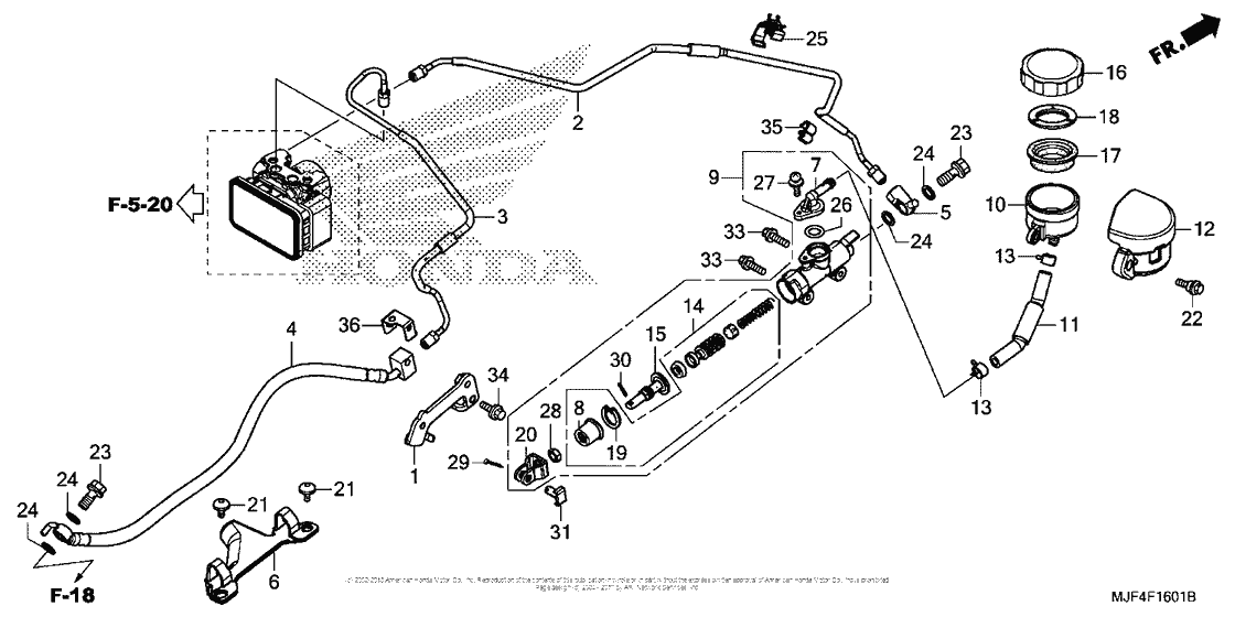 CTX700N DCT Rear Brake Master Cylinder (2)